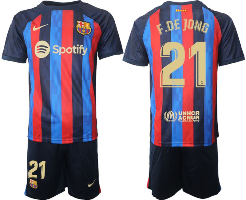 Men 2022-2023 Club Barcelona home blue #21 Soccer Jersey